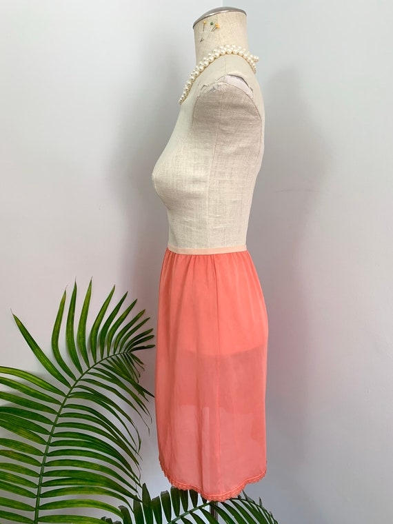 PATTI - vintage hand dyed peach skirt slip, retro… - image 7