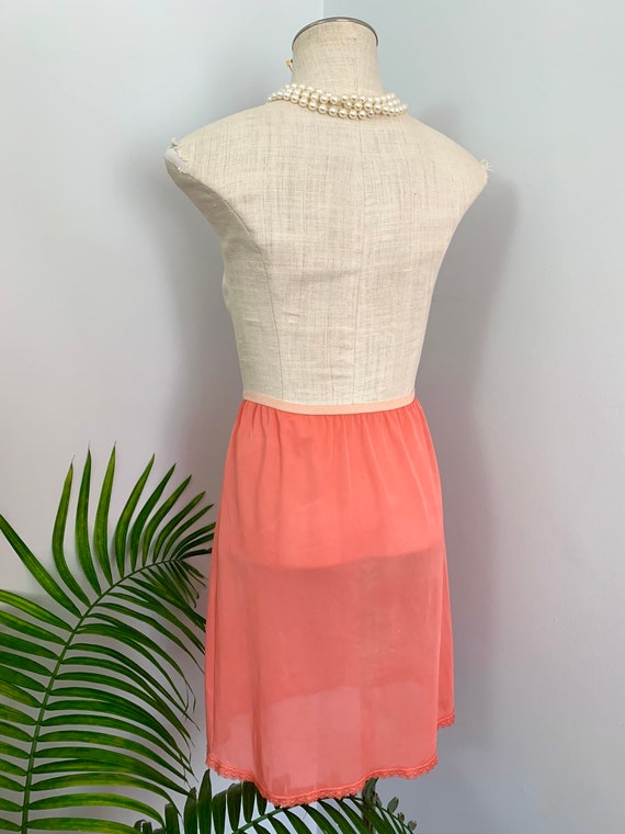 PATTI - vintage hand dyed peach skirt slip, retro… - image 8