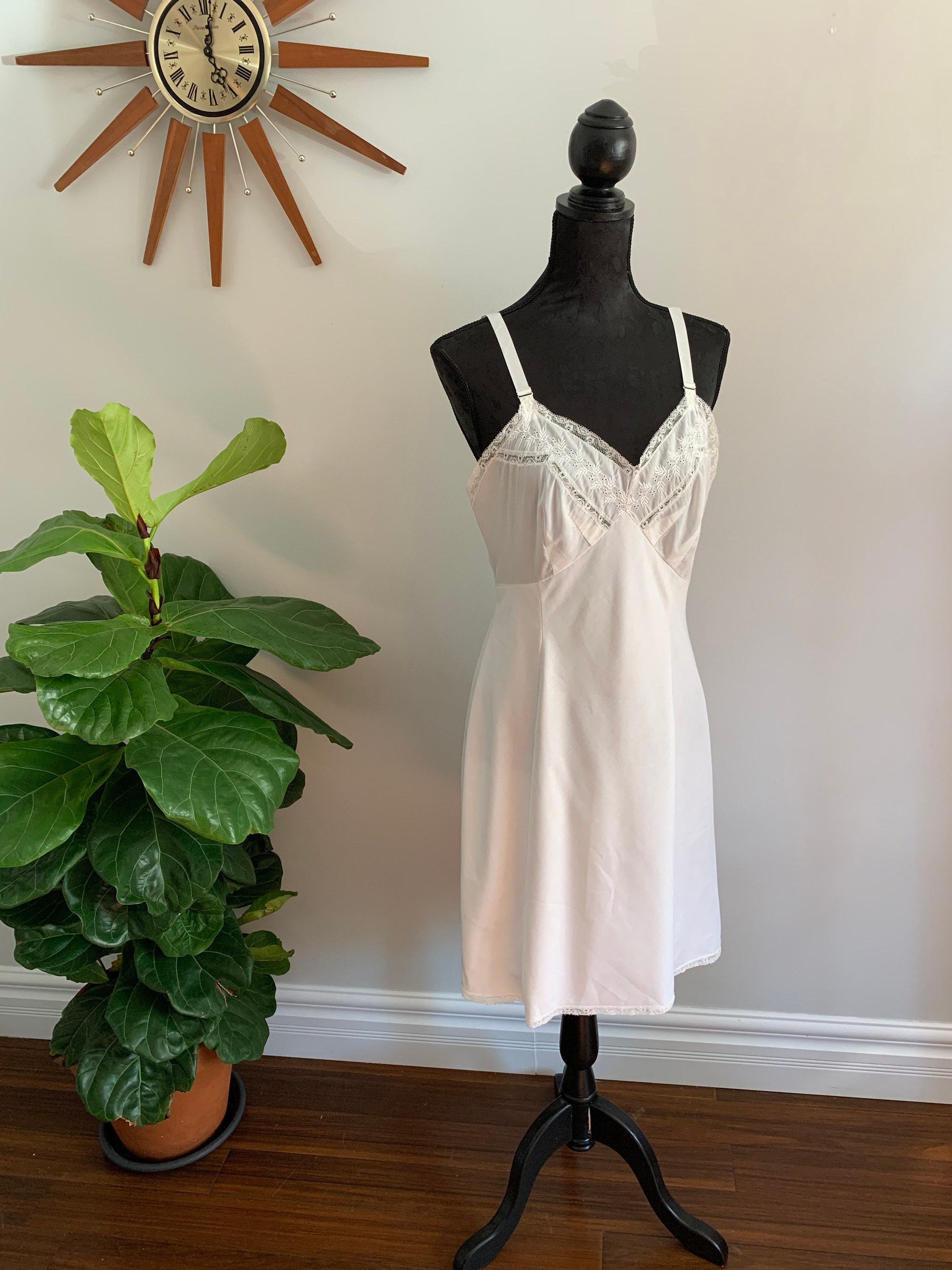 HAZEL Vintage White Cotton Full Slip Cottagecore Eyelet Etsy