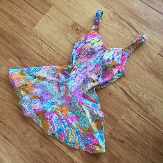 VINTAGE PSYCHEDELIC SWIMSUIT - one piece pinup ba… - image 2