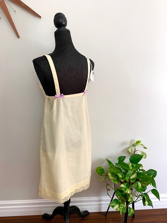 SHULIE - vintage cotton full slip, butter yellow … - image 9