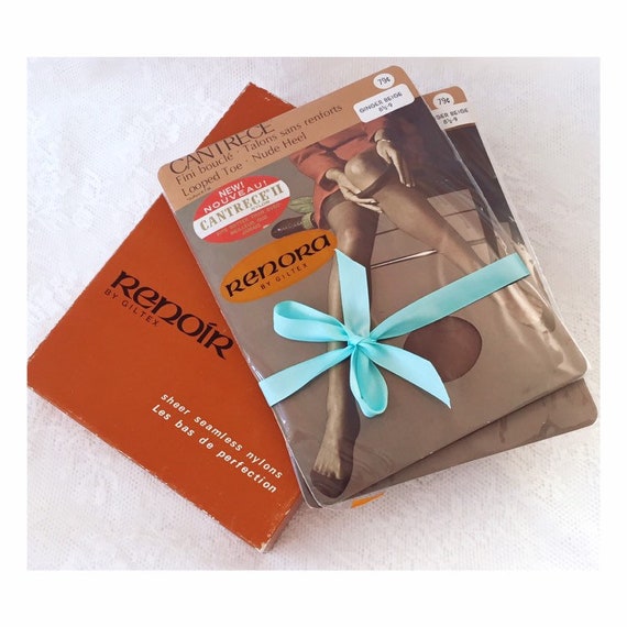VINTAGE RENORA STOCKINGS - Giltex thigh high hosie