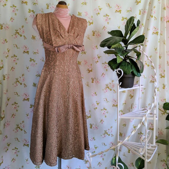 open lace back dress Vintage Inspired Lace & Sheer Back Cocktail Dress by Claire Pettibone main image 1