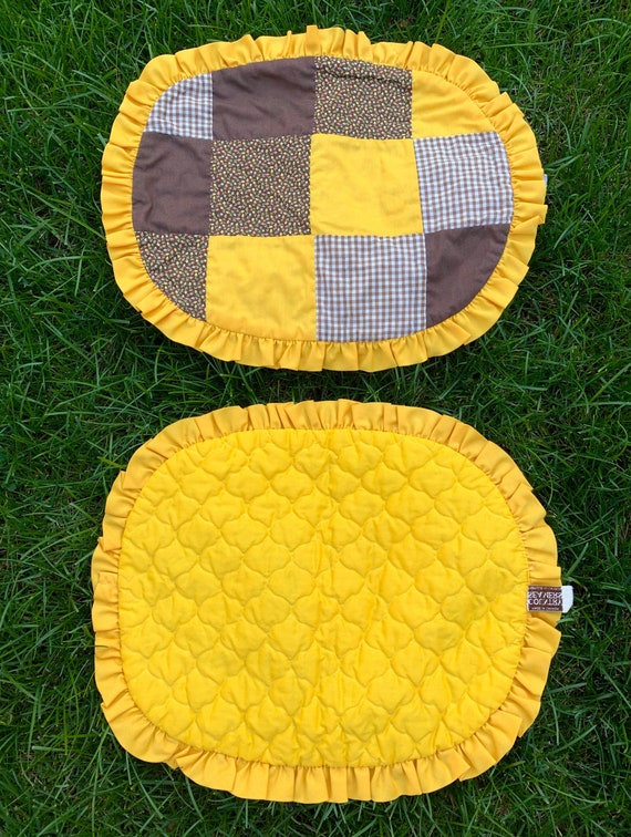 VINTAGE HOSTESS SET - matching patchwork apron, t… - image 9