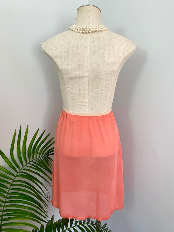 PATTI - vintage hand dyed peach skirt slip, retro… - image 9