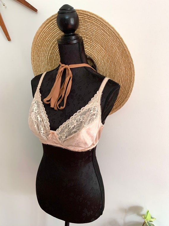 REBA - vintage ivory lacy bra, lightly padded bra… - image 4