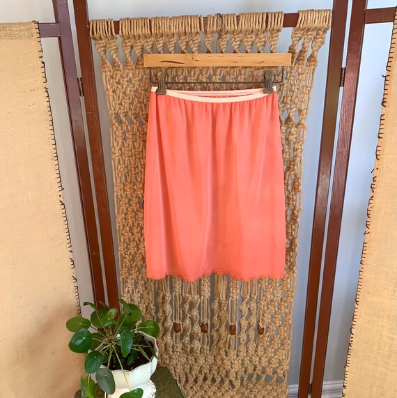 PATTI - vintage hand dyed peach skirt slip, retro… - image 10