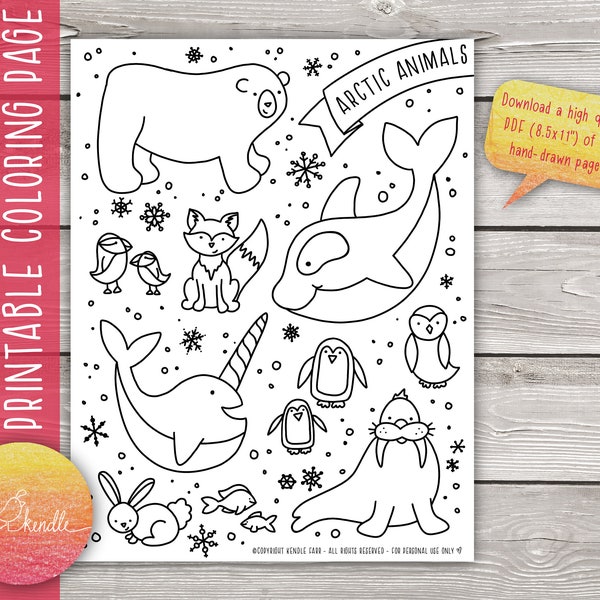Arctic Animals Coloring Page