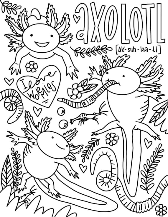 Axolotl Coloring Pages (Free Printables) • In the Bag Kids' Crafts