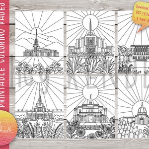 Arizona LDS Temples Coloring Pages  (Instant Download)