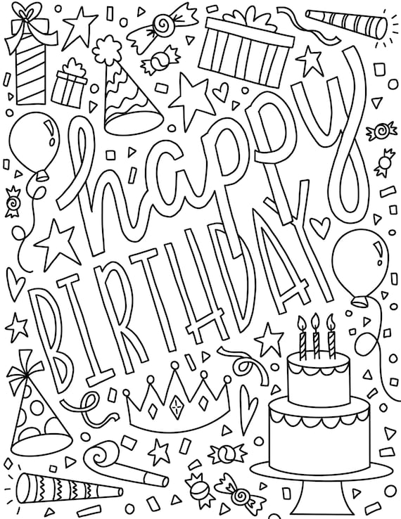 Happy Birthday Coloring Pages - Mom. Wife. Busy Life.