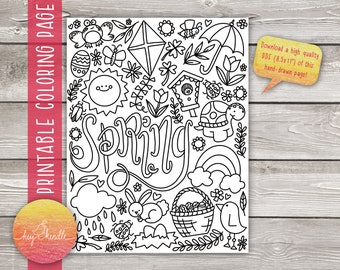 Spring Coloring Page - Etsy