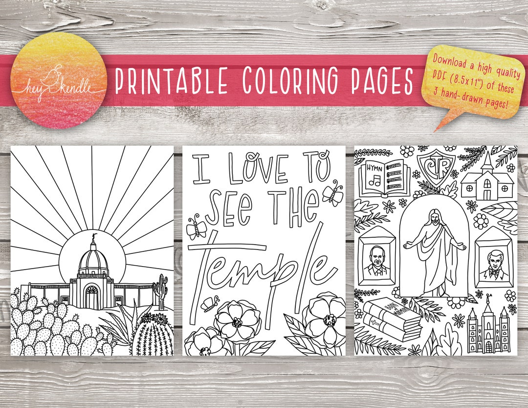 Tucson Temple Coloring Pages (instant Download) Etsy