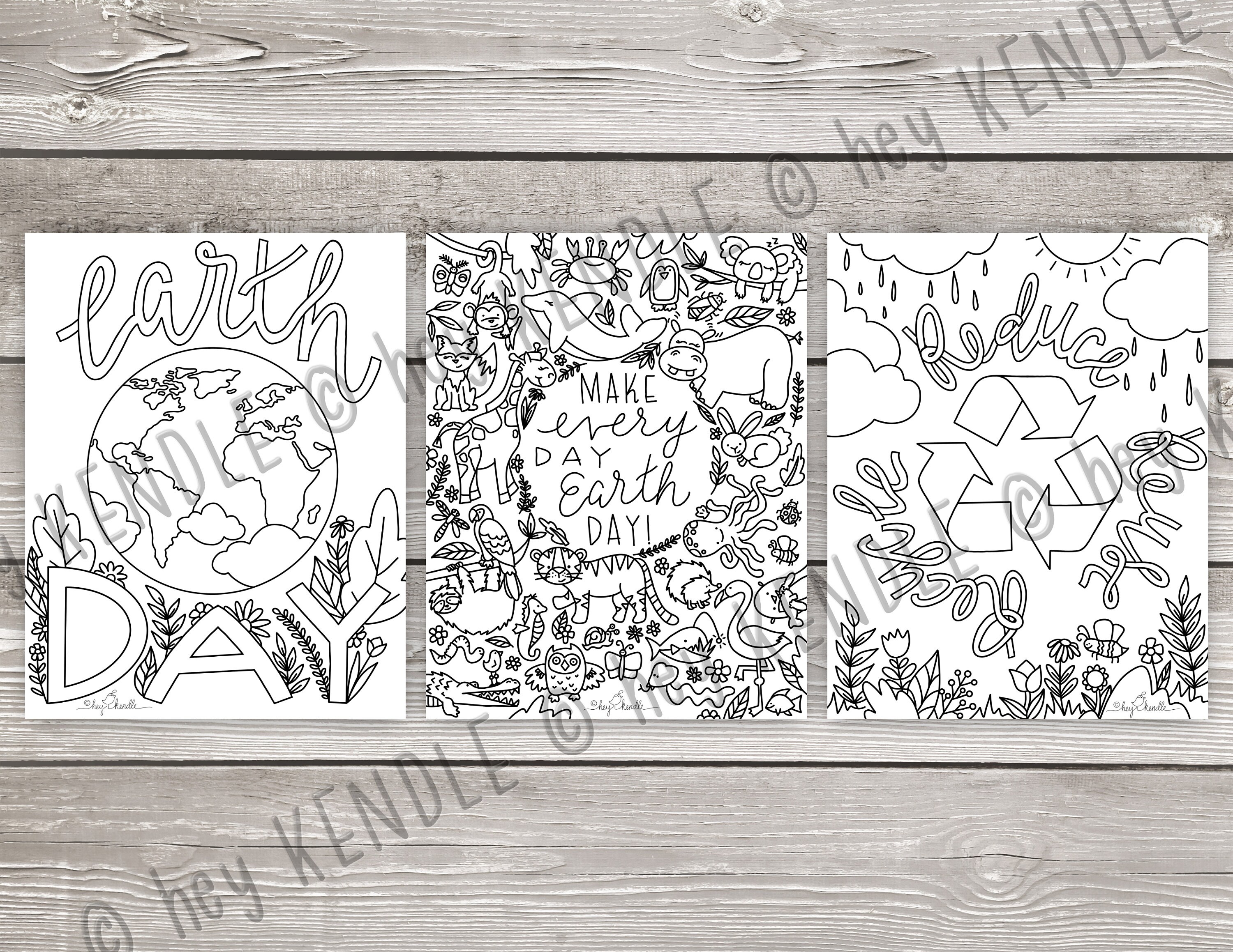 Earth Day Coloring Pages 3 Pages instant Download - Etsy Canada