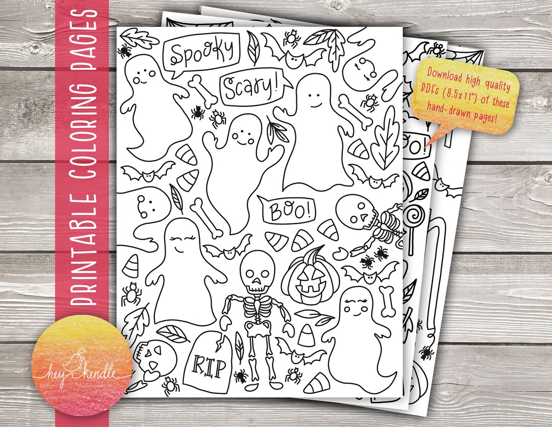 Halloween Coloring Pages - Instant Download - Etsy
