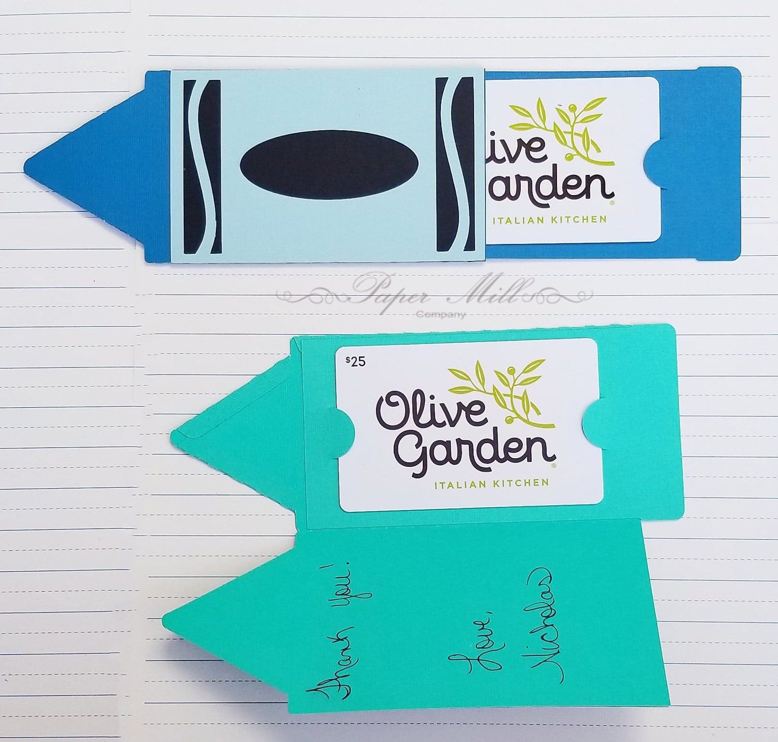 Crayon Gift Card Holder Pencil Gift Card Holder Teachers Etsy