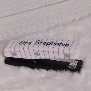 Custom Stapler, Personalized Glitter Stapler, Lined Paper Stapler, Teacher Appreciation Gift Teacher Gift, Office Staff Gift, Back to School