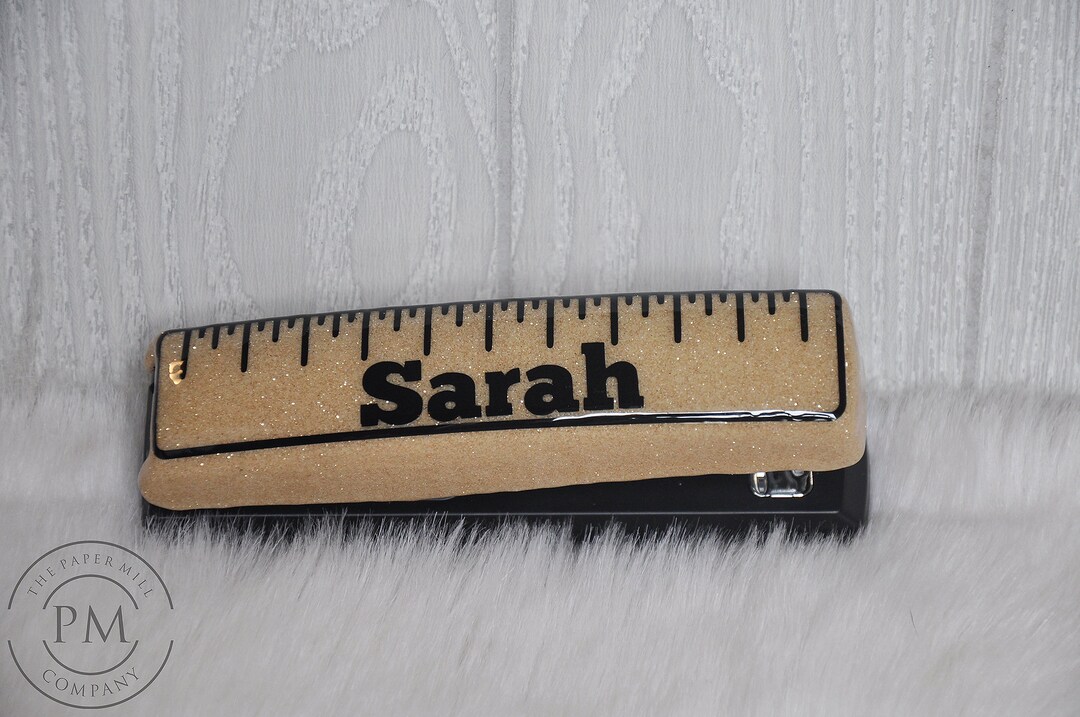 Personalized Stapler, Glitter Stapler, Wooden Ruler Stapler, Teacher ...