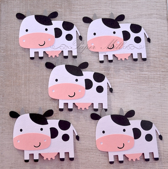 Cow Die Cuts Farm Animal Die Cuts Cow Birthday Party Decor Etsy