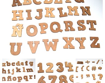 Crafts, letters and numbers of wood