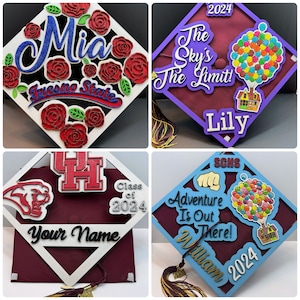 Personalized Graduation Wood Cap Cover. Designed Just For You