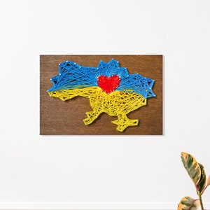 String Art Kits Karte der Ukraine, String Art DIY, Abris Art, Souvenir aus der Ukraine, String Art Muster, Handarbeit, Fadenwandkunst