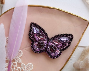 Purple butterfly bead brooch kit, pink butterfly diy set, handmade butterflies kit, girlfriend or mom gift idea