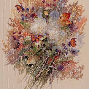 Cross Stitch Kit Breathing of the Forest,  Embroidery Flowers Design, Embroidery Wall Art Craft Kit, Abris Art, Christmas Gift, DIY Kit
