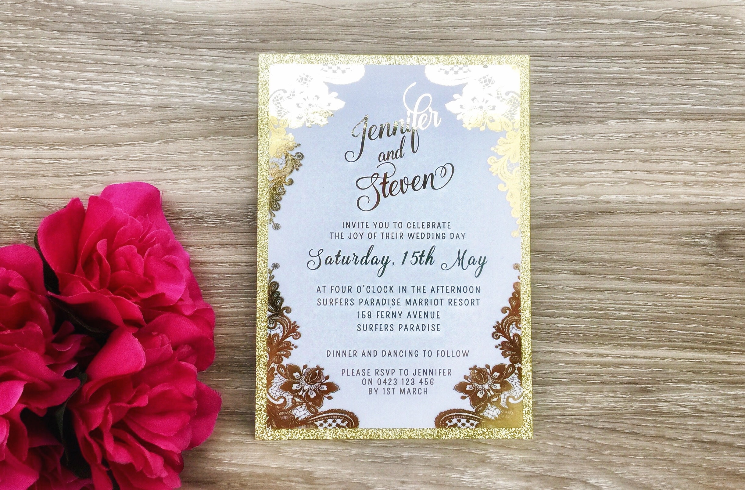 Gold Foil Wedding Invitation Gold Foil Invitations Gold | Etsy Australia