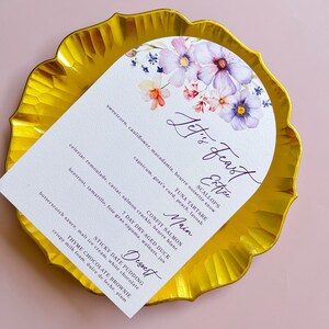 Arch Menu, Printed Wedding Menu Cards, Choose Your Shape, Arch, Wave ...