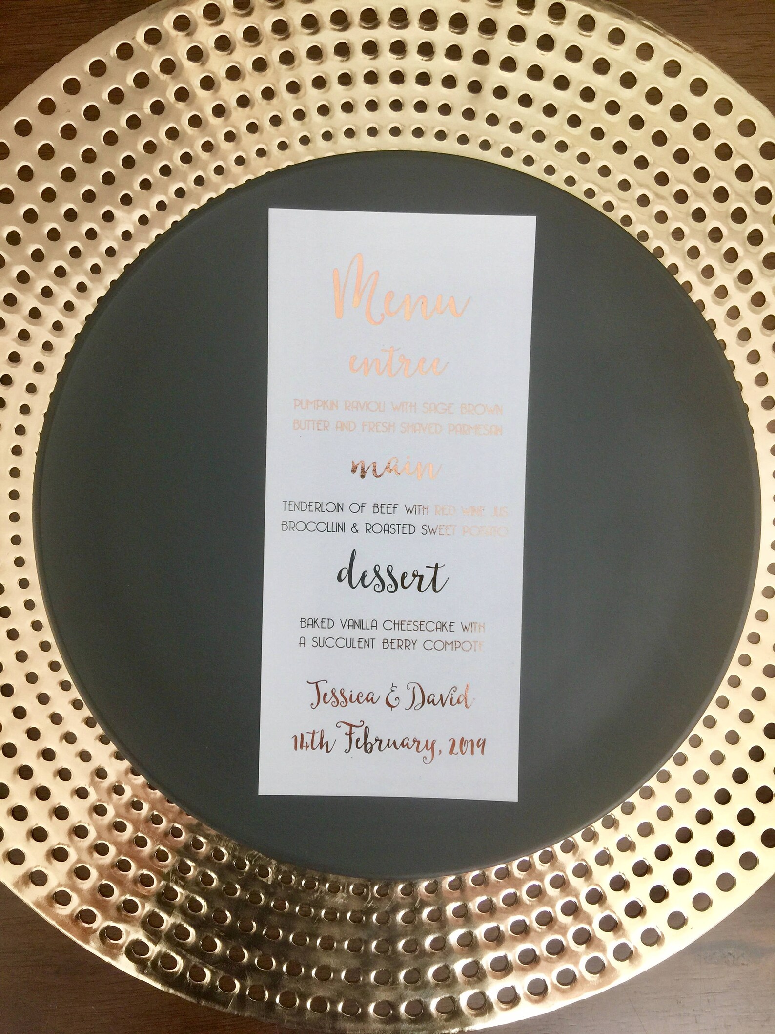 Rose Gold Foil Menus Wedding Menus Rose Gold Foil Etsy