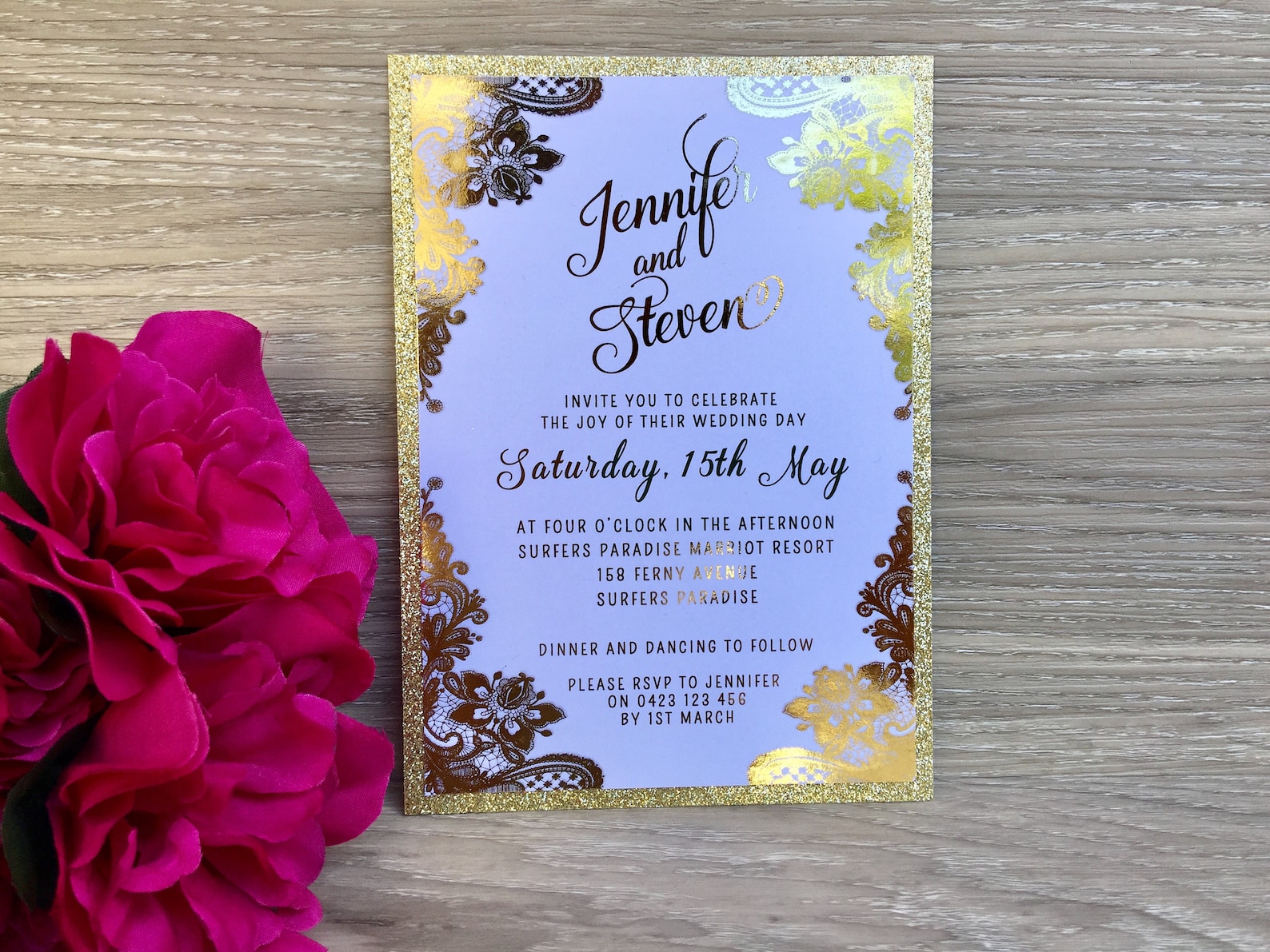 Gold Foil Wedding Invitation Gold Foil Invitations Gold Etsy Australia