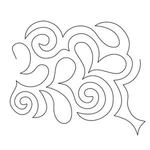 Puede incluir: Un dibujo en blanco y negro de un diseño floral estilizado con patrones en espiral.