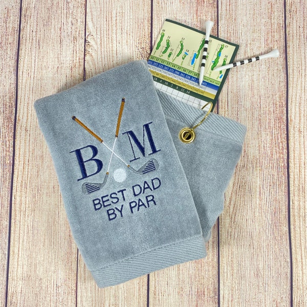 Best Dad By Par Monogrammed Golf Towel