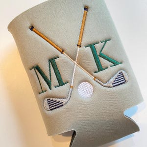 Gray Personalized Golf Can Cooler Embroidered afbeelding 4