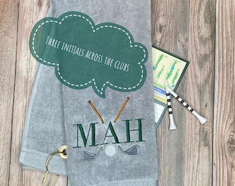 Monogrammed Three Initial Golf Towel