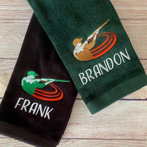 Trap Skeet Sporting Clays Range Towel Personalized Embroidered Shooting Towel