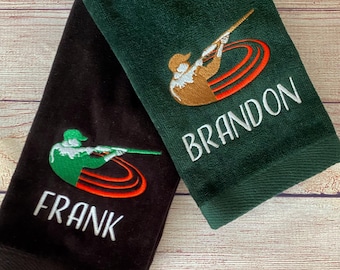 Trap Skeet Sporting Clays Range Towel Personalized Embroidered Shooting Towel