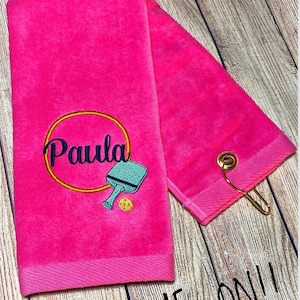 Pickleball Towel with Name Embroidered Custom Pickleball Gift for Her