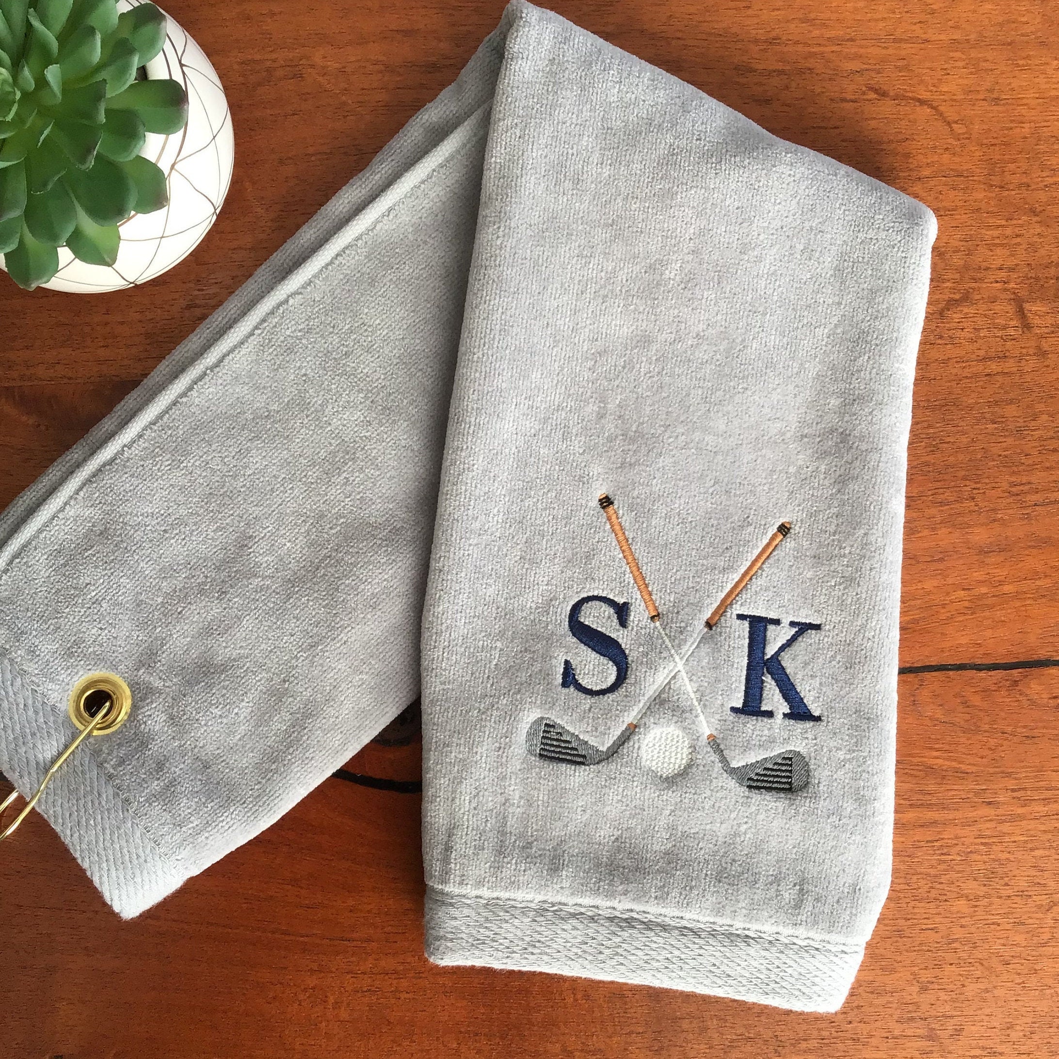 Personalized Golf TowelNavy Initials Etsy