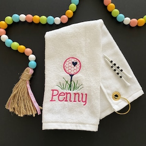 Youth Golf Towel for Girl Embroidered Personalized