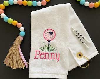 Youth Golf Towel for Girl Embroidered Personalized
