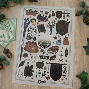Druid Class Art Print - Dungeons and Dragons 5e - A4 & A5 Digital Art Print