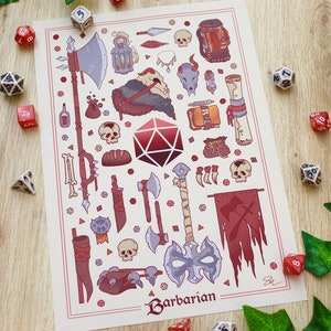 Barbarian Class - Dungeons and Dragons - A4 & A5 Digital Art Print