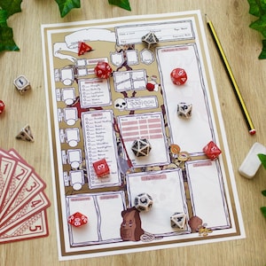 Barbarian Themed Character Sheets - Dungeons and Dragons 5E