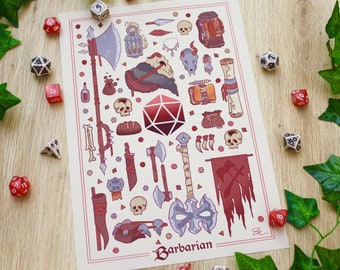 Barbarian Class - Dungeons and Dragons - A4 & A5 Digital Art Print