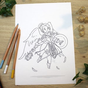 Pike Trickfoot Coloring Page: Gnome Cleric Fanart (Digital Download)