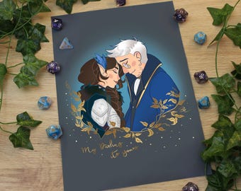 Cariño, es tuyo / Impresión de arte digital para parejas / Ranger y pistolero / Dungeons and Dragons