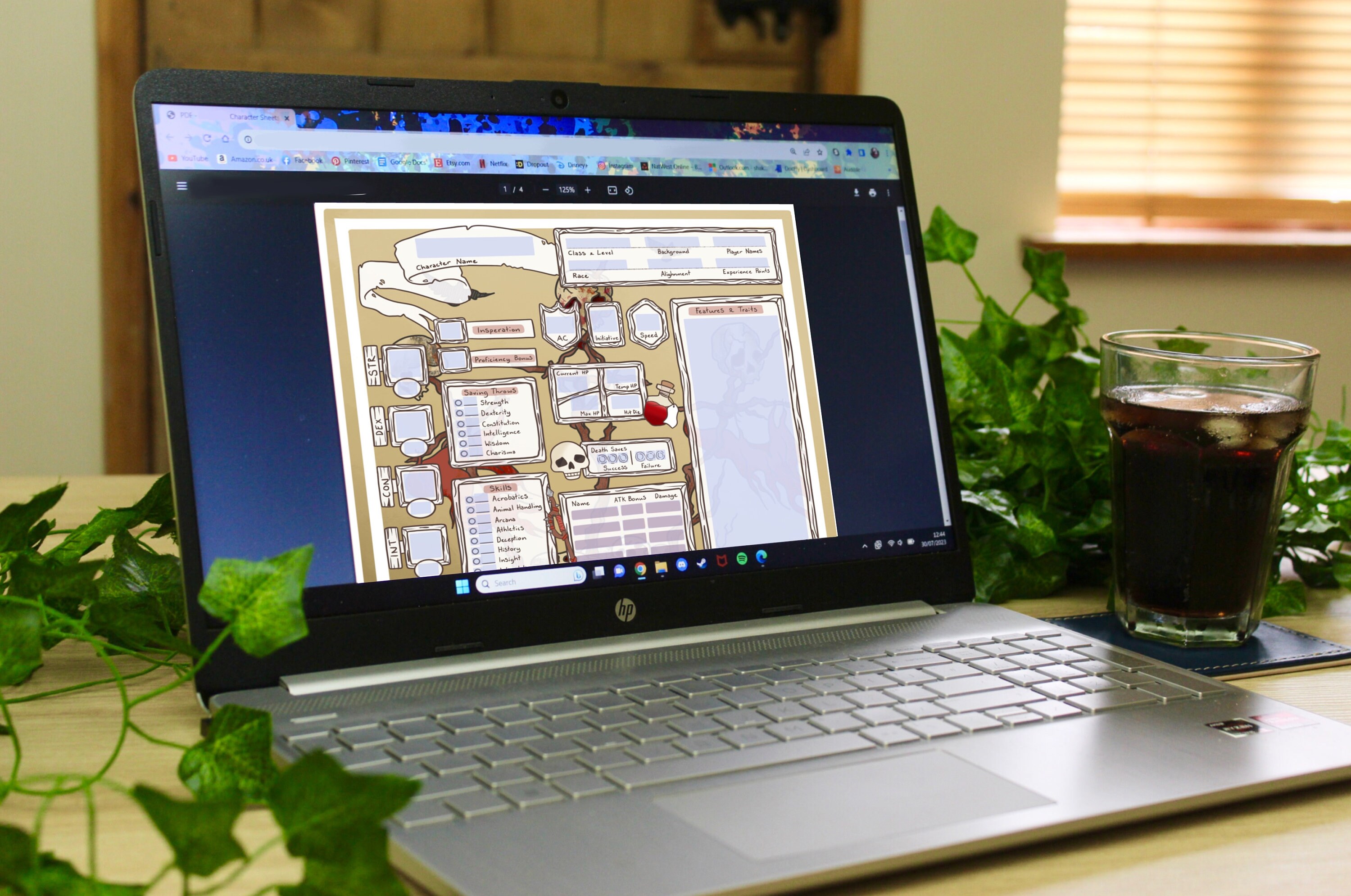 FORM-FILLABLE Barbarian Themed Character Sheets Dungeons and Dragons 5E ...