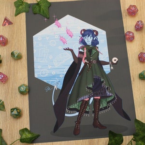 Jester Lavorre, Tiefling Cleric, Inspired by Critical Role The Mighty Nein | Dungeons and Dragons | Wall Art Print